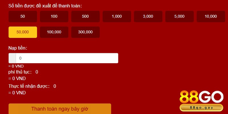 Nạp tiền cần điền đầy đủ thông tin