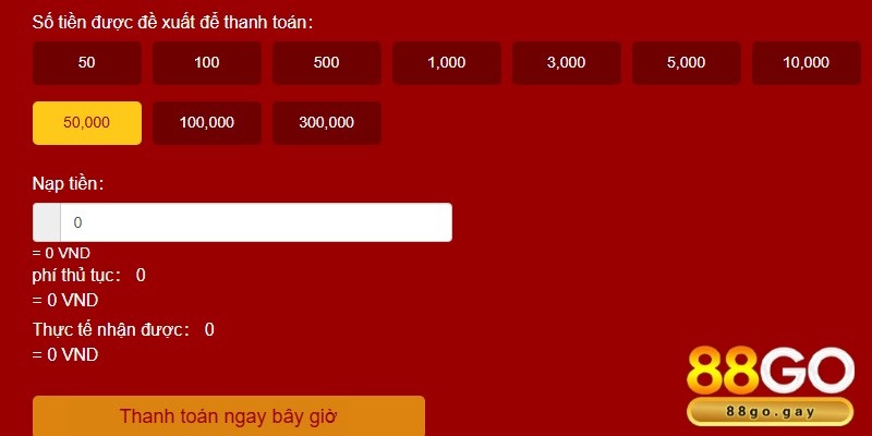 Nạp tiền và nhận khuyến mãi